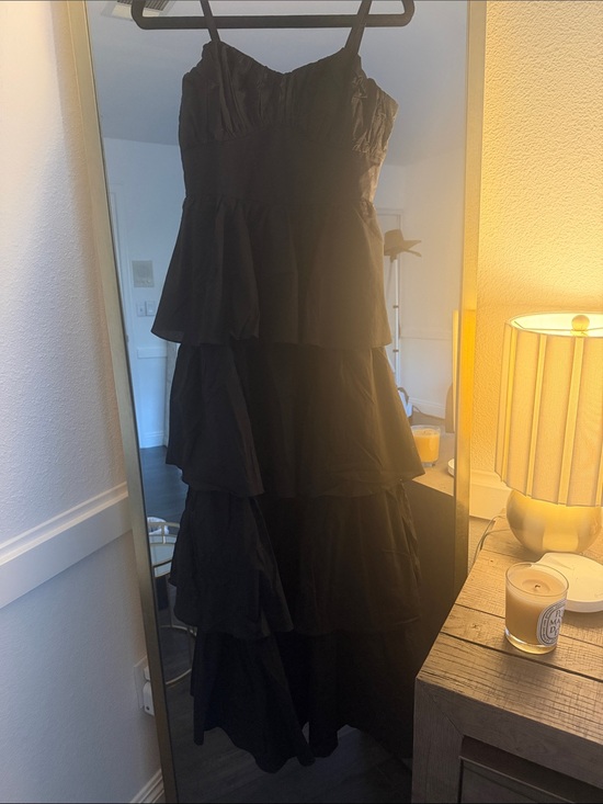 Francesca's Collections Dresses & Skirts - Francesca's Collections Black Tiered Maxi Dress with Spaghetti Straps